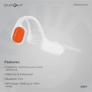 ONPOINT OpenEar Iron Bone Conduction Headphone - GREY