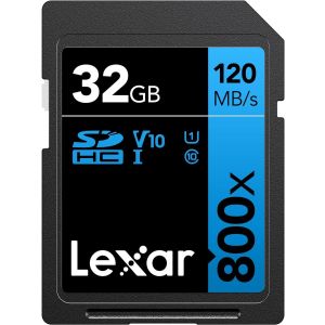 Lexar 32GB High-Performance 800x UHS-I SDHC Memory Card 