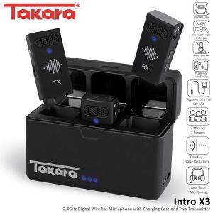 Takara Intro X3 2.4GHz Digital Wireless Microphone with Charging Case