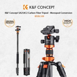 K&F Concept SA254C4 Carbon Fiber Tripod