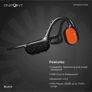 ONPOINT OpenEar Iron Bone Conduction Headphone - BLACK