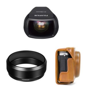 Fujifilm VF-X21 External Optical Viewfinder + Leather Case + Lens Hood